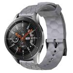 For Samsung Galaxy Watch 46mm 22mm Football Pattern Solid Color Silicone Watch Band(Grey)