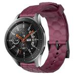 For Samsung Galaxy Watch 46mm 22mm Football Pattern Solid Color Silicone Watch Band(Wine Red)