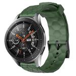 For Samsung Galaxy Watch 46mm 22mm Football Pattern Solid Color Silicone Watch Band(Army Green)