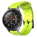 For Samsung Galaxy Watch 46mm 22mm Football Pattern Solid Color Silicone Watch Band(Lime Green)
