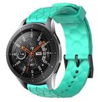 For Samsung Galaxy Watch 46mm 22mm Football Pattern Solid Color Silicone Watch Band(Teal)