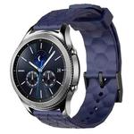 For Samsung Gear S3 Classic 22mm Football Pattern Solid Color Silicone Watch Band(Navy Blue)