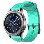 For Samsung Gear S3 Classic 22mm Football Pattern Solid Color Silicone Watch Band(Teal)