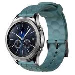 For Samsung Gear S3 Classic 22mm Football Pattern Solid Color Silicone Watch Band(Rock Cyan)