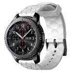 For Samsung Gear S3 Frontier 22mm Football Pattern Solid Color Silicone Watch Band(White)