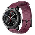 For Samsung Gear S3 Frontier 22mm Football Pattern Solid Color Silicone Watch Band(Wine Red)