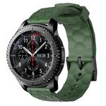 For Samsung Gear S3 Frontier 22mm Football Pattern Solid Color Silicone Watch Band(Army Green)