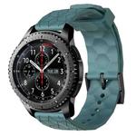 For Samsung Gear S3 Frontier 22mm Football Pattern Solid Color Silicone Watch Band(Rock Cyan)