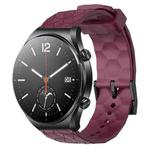 For Xiaomi MI Watch S1 22mm Football Pattern Solid Color Silicone Watch Band(Wine Red)