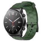 For Xiaomi MI Watch S1 22mm Football Pattern Solid Color Silicone Watch Band(Army Green)