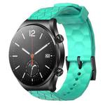 For Xiaomi MI Watch S1 22mm Football Pattern Solid Color Silicone Watch Band(Teal)