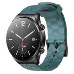 For Xiaomi MI Watch S1 22mm Football Pattern Solid Color Silicone Watch Band(Rock Cyan)
