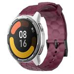 For Xiaomi MI Watch Color 2 22mm Football Pattern Solid Color Silicone Watch Band(Wine Red)