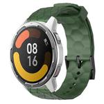 For Xiaomi MI Watch Color 2 22mm Football Pattern Solid Color Silicone Watch Band(Army Green)