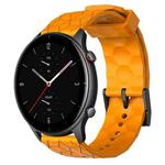 For Amazfit GTR 2e 22mm Football Pattern Solid Color Silicone Watch Band(Yellow)