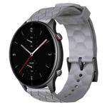 For Amazfit GTR 2e 22mm Football Pattern Solid Color Silicone Watch Band(Grey)