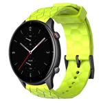 For Amazfit GTR 2e 22mm Football Pattern Solid Color Silicone Watch Band(Lime Green)