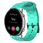 For Amazfit GTR 2 22mm Football Pattern Solid Color Silicone Watch Band(Teal)