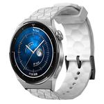 For Huawei Watch GT3 Pro 46mm 22mm Football Pattern Solid Color Silicone Watch Band(White)