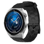 For Huawei Watch GT3 Pro 46mm 22mm Football Pattern Solid Color Silicone Watch Band(Black)