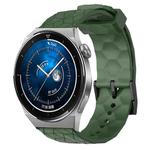 For Huawei Watch GT3 Pro 46mm 22mm Football Pattern Solid Color Silicone Watch Band(Army Green)