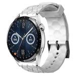 For Huawei Watch GT3 46mm 22mm Football Pattern Solid Color Silicone Watch Band(White)