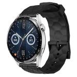 For Huawei Watch GT3 46mm 22mm Football Pattern Solid Color Silicone Watch Band(Black)