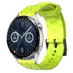 For Huawei Watch GT3 46mm 22mm Football Pattern Solid Color Silicone Watch Band(Lime Green)