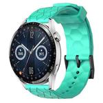 For Huawei Watch GT3 46mm 22mm Football Pattern Solid Color Silicone Watch Band(Teal)