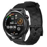 For Huawei Watch GT Runner 22mm Football Pattern Solid Color Silicone Watch Band(Black)