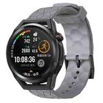 For Huawei Watch GT Runner 22mm Football Pattern Solid Color Silicone Watch Band(Grey)