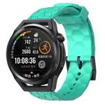 For Huawei Watch GT Runner 22mm Football Pattern Solid Color Silicone Watch Band(Teal)
