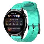 For Huawei Watch 3 22mm Football Pattern Solid Color Silicone Watch Band(Teal)