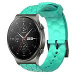 For Huawei GT2 Pro 22mm Football Pattern Solid Color Silicone Watch Band(Teal)