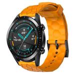 For Huawei GT2 46mm 22mm Football Pattern Solid Color Silicone Watch Band(Yellow)