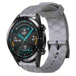 For Huawei GT2 46mm 22mm Football Pattern Solid Color Silicone Watch Band(Grey)