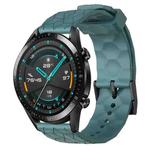 For Huawei GT2 46mm 22mm Football Pattern Solid Color Silicone Watch Band(Rock Cyan)