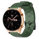 For Honor Watch GS 3 22mm Football Pattern Solid Color Silicone Watch Band(Army Green)
