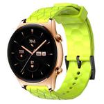 For Honor Watch GS 3 22mm Football Pattern Solid Color Silicone Watch Band(Lime Green)