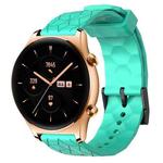 For Honor Watch GS 3 22mm Football Pattern Solid Color Silicone Watch Band(Teal)
