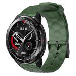 For Honor Watch GS Pro 22mm Football Pattern Solid Color Silicone Watch Band(Army Green)