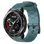 For Honor Watch GS Pro 22mm Football Pattern Solid Color Silicone Watch Band(Rock Cyan)