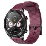 For Honor Watch Dream 22mm Football Pattern Solid Color Silicone Watch Band(Wine Red)