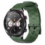 For Honor Watch Dream 22mm Football Pattern Solid Color Silicone Watch Band(Army Green)