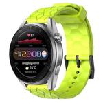 For Huawei Watch 3 Pro New 22mm Football Pattern Solid Color Silicone Watch Band(Lime Green)