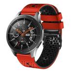 For Samsung Galaxy Watch 46mm 22mm Perforated Two-Color Silicone Watch Band(Red+Black)