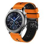 For Samsung Gear S3 Classic 22mm Perforated Two-Color Silicone Watch Band(Orange+Black)