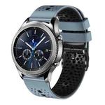For Samsung Gear S3 Classic 22mm Perforated Two-Color Silicone Watch Band(Blue+Black)