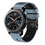 For Samsung Gear S3 Frontier 22mm Perforated Two-Color Silicone Watch Band(Blue+Black)