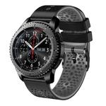 For Samsung Gear S3 Frontier 22mm Perforated Two-Color Silicone Watch Band(Black+Grey)